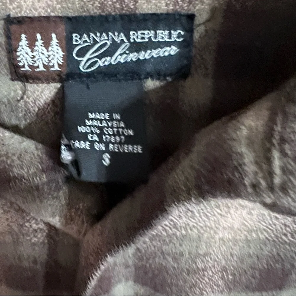 Banana Republic Cabinwear Flannel Plaid Button Down Shirt Men's Size Small